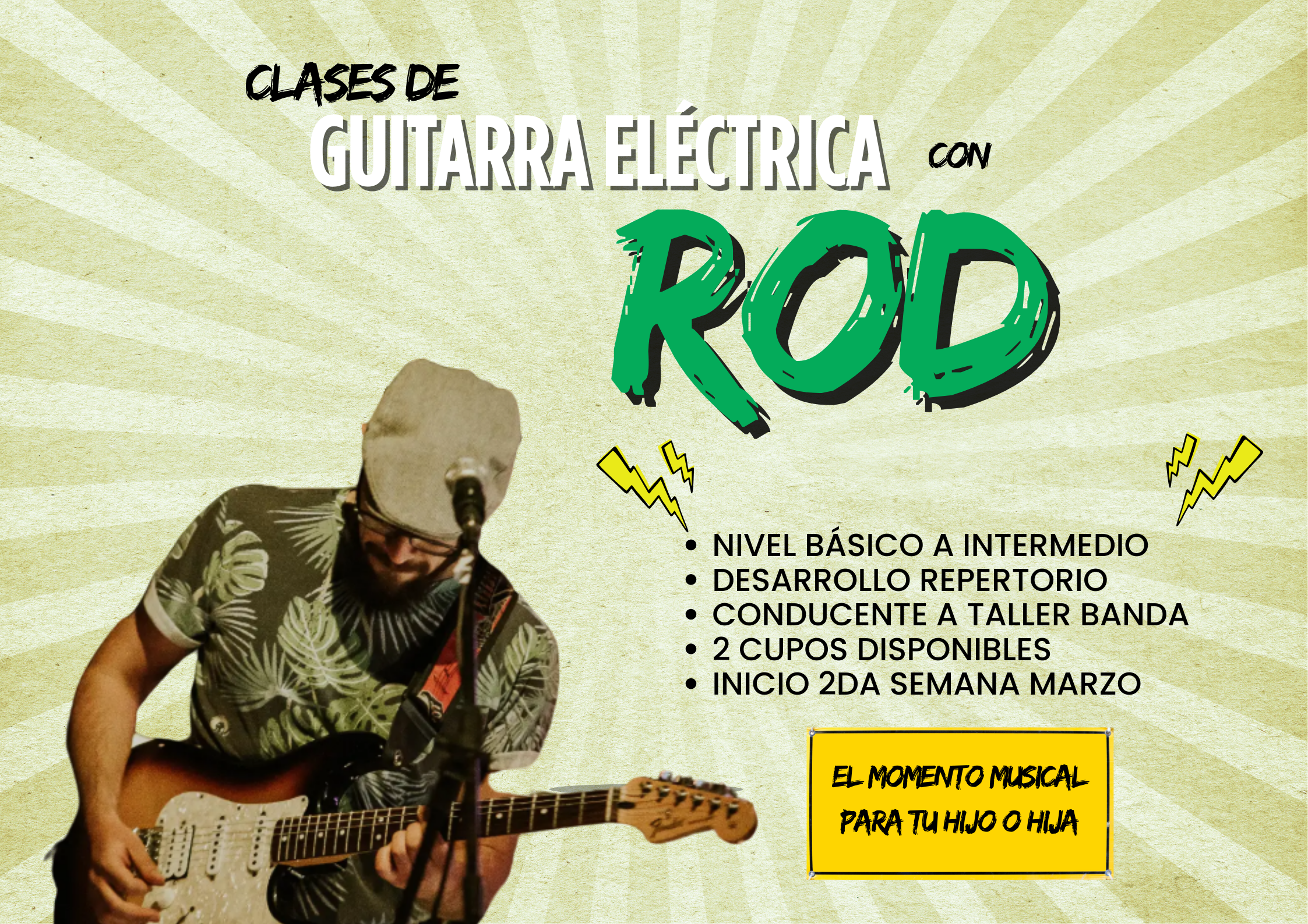 clases de guitarra clases guitarra eléctrica con Rod